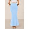 imagePRETTYGARDEN Womens Maxi Mermaid Bodycon Skirt 2025 Trendy Summer Casual High Waisted Ruffle Ruched Long Mesh SkirtsSky Blue
