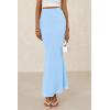 imagePRETTYGARDEN Womens Maxi Mermaid Bodycon Skirt 2025 Trendy Summer Casual High Waisted Ruffle Ruched Long Mesh SkirtsSky Blue