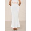imagePRETTYGARDEN Womens Maxi Mermaid Bodycon Skirt 2025 Trendy Summer Casual High Waisted Ruffle Ruched Long Mesh SkirtsWhite