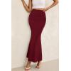imagePRETTYGARDEN Womens Maxi Mermaid Bodycon Skirt 2025 Trendy Summer Casual High Waisted Ruffle Ruched Long Mesh SkirtsWine Red