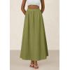 imagePRETTYGARDEN Womens Maxi Skirts 2025 Summer Trendy Ruffle High Waisted Casual Long Flowy Skirt with PocketsArmy Green