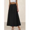 imagePRETTYGARDEN Womens Maxi Skirts 2025 Summer Trendy Ruffle High Waisted Casual Long Flowy Skirt with PocketsBlack