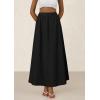 imagePRETTYGARDEN Womens Maxi Skirts 2025 Summer Trendy Ruffle High Waisted Casual Long Flowy Skirt with PocketsBlack