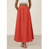 imagePRETTYGARDEN Womens Maxi Skirts 2025 Summer Trendy Ruffle High Waisted Casual Long Flowy Skirt with PocketsBrick Red