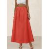imagePRETTYGARDEN Womens Maxi Skirts 2025 Summer Trendy Ruffle High Waisted Casual Long Flowy Skirt with PocketsBrick Red