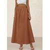 imagePRETTYGARDEN Womens Maxi Skirts 2025 Summer Trendy Ruffle High Waisted Casual Long Flowy Skirt with PocketsBrown