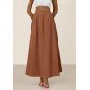 imagePRETTYGARDEN Womens Maxi Skirts 2025 Summer Trendy Ruffle High Waisted Casual Long Flowy Skirt with PocketsBrown