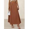imagePRETTYGARDEN Womens Maxi Skirts 2025 Summer Trendy Ruffle High Waisted Casual Long Flowy Skirt with PocketsBrown