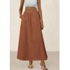 imagePRETTYGARDEN Womens Maxi Skirts 2025 Summer Trendy Ruffle High Waisted Casual Long Flowy Skirt with PocketsBrown