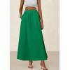 imagePRETTYGARDEN Womens Maxi Skirts 2025 Summer Trendy Ruffle High Waisted Casual Long Flowy Skirt with PocketsGreen