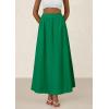 imagePRETTYGARDEN Womens Maxi Skirts 2025 Summer Trendy Ruffle High Waisted Casual Long Flowy Skirt with PocketsGreen