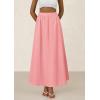 imagePRETTYGARDEN Womens Maxi Skirts 2025 Summer Trendy Ruffle High Waisted Casual Long Flowy Skirt with PocketsPink