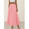 imagePRETTYGARDEN Womens Maxi Skirts 2025 Summer Trendy Ruffle High Waisted Casual Long Flowy Skirt with PocketsPink