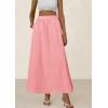imagePRETTYGARDEN Womens Maxi Skirts 2025 Summer Trendy Ruffle High Waisted Casual Long Flowy Skirt with PocketsPink