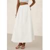 imagePRETTYGARDEN Womens Maxi Skirts 2025 Summer Trendy Ruffle High Waisted Casual Long Flowy Skirt with PocketsWhite