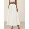 imagePRETTYGARDEN Womens Maxi Skirts 2025 Summer Trendy Ruffle High Waisted Casual Long Flowy Skirt with PocketsWhite