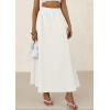 imagePRETTYGARDEN Womens Maxi Skirts 2025 Summer Trendy Ruffle High Waisted Casual Long Flowy Skirt with PocketsWhite