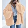 imagePRETTYGARDEN Womens Oversized Cardigan Sweaters 2025 Fall Long Lantern Sleeve Knit Open Front Lightweight SweaterApricot