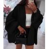 imagePRETTYGARDEN Womens Oversized Cardigan Sweaters 2025 Fall Long Lantern Sleeve Knit Open Front Lightweight SweaterBlack
