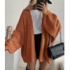 imagePRETTYGARDEN Womens Oversized Cardigan Sweaters 2025 Fall Long Lantern Sleeve Knit Open Front Lightweight SweaterBrick Red