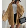 imagePRETTYGARDEN Womens Oversized Cardigan Sweaters 2025 Fall Long Lantern Sleeve Knit Open Front Lightweight SweaterCamel