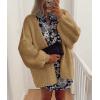imagePRETTYGARDEN Womens Oversized Cardigan Sweaters 2025 Fall Long Lantern Sleeve Knit Open Front Lightweight SweaterCamel