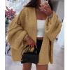 imagePRETTYGARDEN Womens Oversized Cardigan Sweaters 2025 Fall Long Lantern Sleeve Knit Open Front Lightweight SweaterCamel