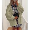 imagePRETTYGARDEN Womens Oversized Cardigan Sweaters 2025 Fall Long Lantern Sleeve Knit Open Front Lightweight SweaterMist Green