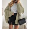 imagePRETTYGARDEN Womens Oversized Cardigan Sweaters 2025 Fall Long Lantern Sleeve Knit Open Front Lightweight SweaterMist Green