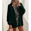 imagePRETTYGARDEN Womens Oversized Cardigan Sweaters 2025 Fall Long Lantern Sleeve Knit Open Front Lightweight SweaterSpinach Green