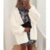 imagePRETTYGARDEN Womens Oversized Cardigan Sweaters 2025 Fall Long Lantern Sleeve Knit Open Front Lightweight SweaterWhite