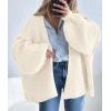 imagePRETTYGARDEN Womens Oversized Cardigan Sweaters 2025 Fall Long Lantern Sleeve Knit Open Front Lightweight SweaterWhite