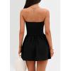 imagePRETTYGARDEN Womens Summer Strapless Mini Party Dress 2025 Casual Tube Top Ruffle A Line Short Patchwork SundressesBlack