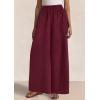 imagePRETTYGARDEN Womens Wide Leg Pants Casual 2025 Elastic Waist Loose Flowy Palazzo Pants Trousers with PocketsDark Wine Red