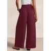 imagePRETTYGARDEN Womens Wide Leg Pants Casual 2025 Elastic Waist Loose Flowy Palazzo Pants Trousers with PocketsDark Wine Red