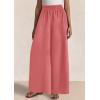 imagePRETTYGARDEN Womens Wide Leg Pants Casual 2025 Elastic Waist Loose Flowy Palazzo Pants Trousers with PocketsDusty Pink