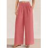 imagePRETTYGARDEN Womens Wide Leg Pants Casual 2025 Elastic Waist Loose Flowy Palazzo Pants Trousers with PocketsDusty Pink