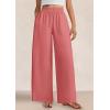 imagePRETTYGARDEN Womens Wide Leg Pants Casual 2025 Elastic Waist Loose Flowy Palazzo Pants Trousers with PocketsDusty Pink