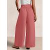 imagePRETTYGARDEN Womens Wide Leg Pants Casual 2025 Elastic Waist Loose Flowy Palazzo Pants Trousers with PocketsDusty Pink