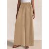 imagePRETTYGARDEN Womens Wide Leg Pants Casual 2025 Elastic Waist Loose Flowy Palazzo Pants Trousers with PocketsKhaki