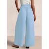 imagePRETTYGARDEN Womens Wide Leg Pants Casual 2025 Elastic Waist Loose Flowy Palazzo Pants Trousers with PocketsLight Blue