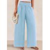 imagePRETTYGARDEN Womens Wide Leg Pants Casual 2025 Elastic Waist Loose Flowy Palazzo Pants Trousers with PocketsLight Blue
