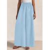 imagePRETTYGARDEN Womens Wide Leg Pants Casual 2025 Elastic Waist Loose Flowy Palazzo Pants Trousers with PocketsLight Blue