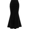 imagePRETTYGARDEN Womens Maxi Mermaid Bodycon Skirt 2025 Trendy Summer Casual High Waisted Ruffle Ruched Long Mesh SkirtsBlack