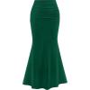 imagePRETTYGARDEN Womens Maxi Mermaid Bodycon Skirt 2025 Trendy Summer Casual High Waisted Ruffle Ruched Long Mesh SkirtsDark Green