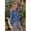 imagePRETTYGARDEN Womens 2025 Winter Pullover Sweater Casual Long Sleeve Crewneck Loose Chunky Knit Jumper Tops BlouseBlue