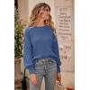 imagePRETTYGARDEN Womens 2025 Winter Pullover Sweater Casual Long Sleeve Crewneck Loose Chunky Knit Jumper Tops BlouseBlue