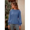 imagePRETTYGARDEN Womens 2025 Winter Pullover Sweater Casual Long Sleeve Crewneck Loose Chunky Knit Jumper Tops BlouseBlue