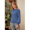 imagePRETTYGARDEN Womens 2025 Winter Pullover Sweater Casual Long Sleeve Crewneck Loose Chunky Knit Jumper Tops BlouseBlue