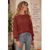 imagePRETTYGARDEN Womens 2025 Winter Pullover Sweater Casual Long Sleeve Crewneck Loose Chunky Knit Jumper Tops BlouseBrick Red